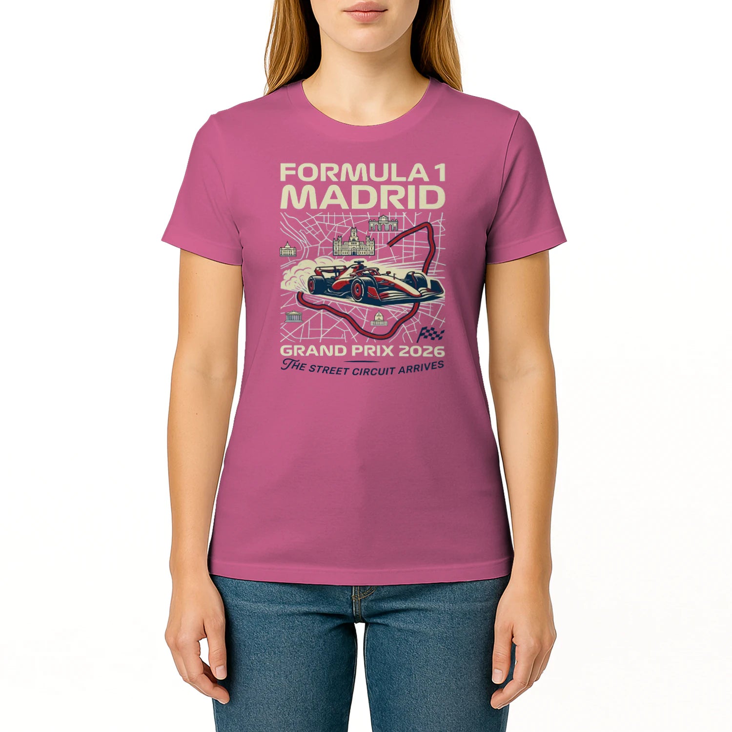 Female model shot, viewing the front side.