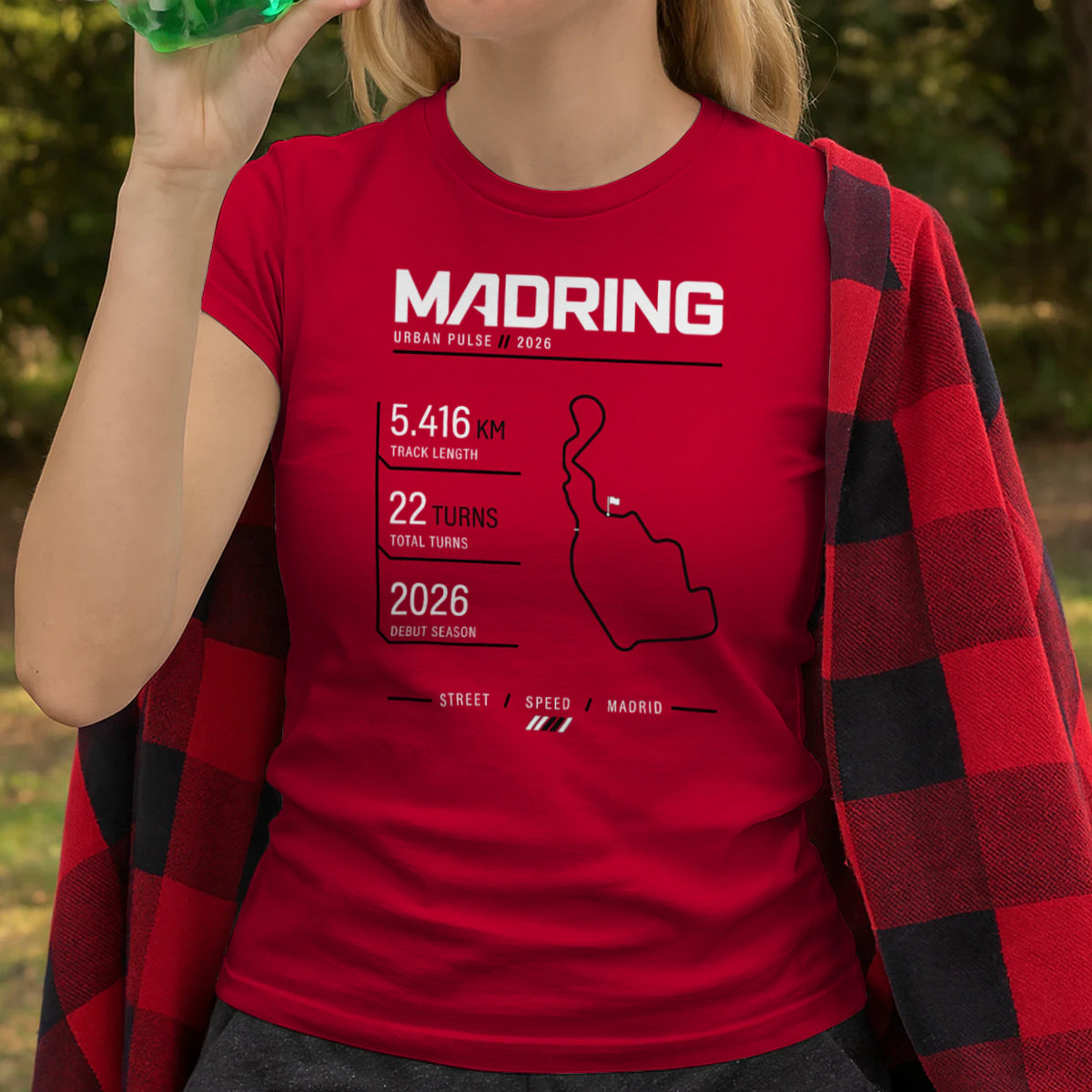 Female model, viewing the front side.