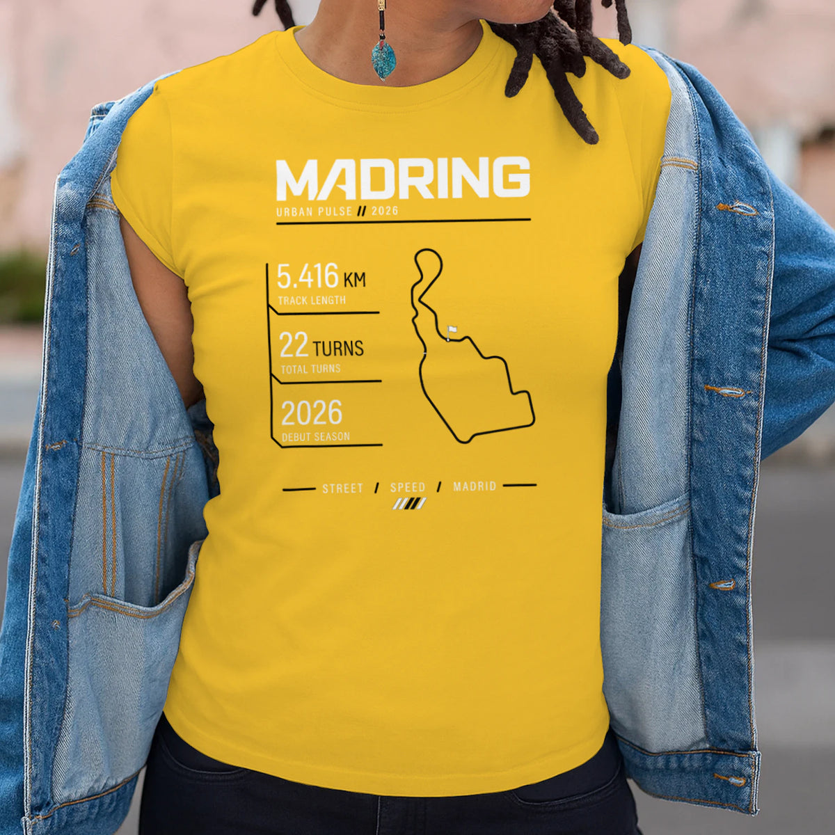 Female model, viewing the front side.