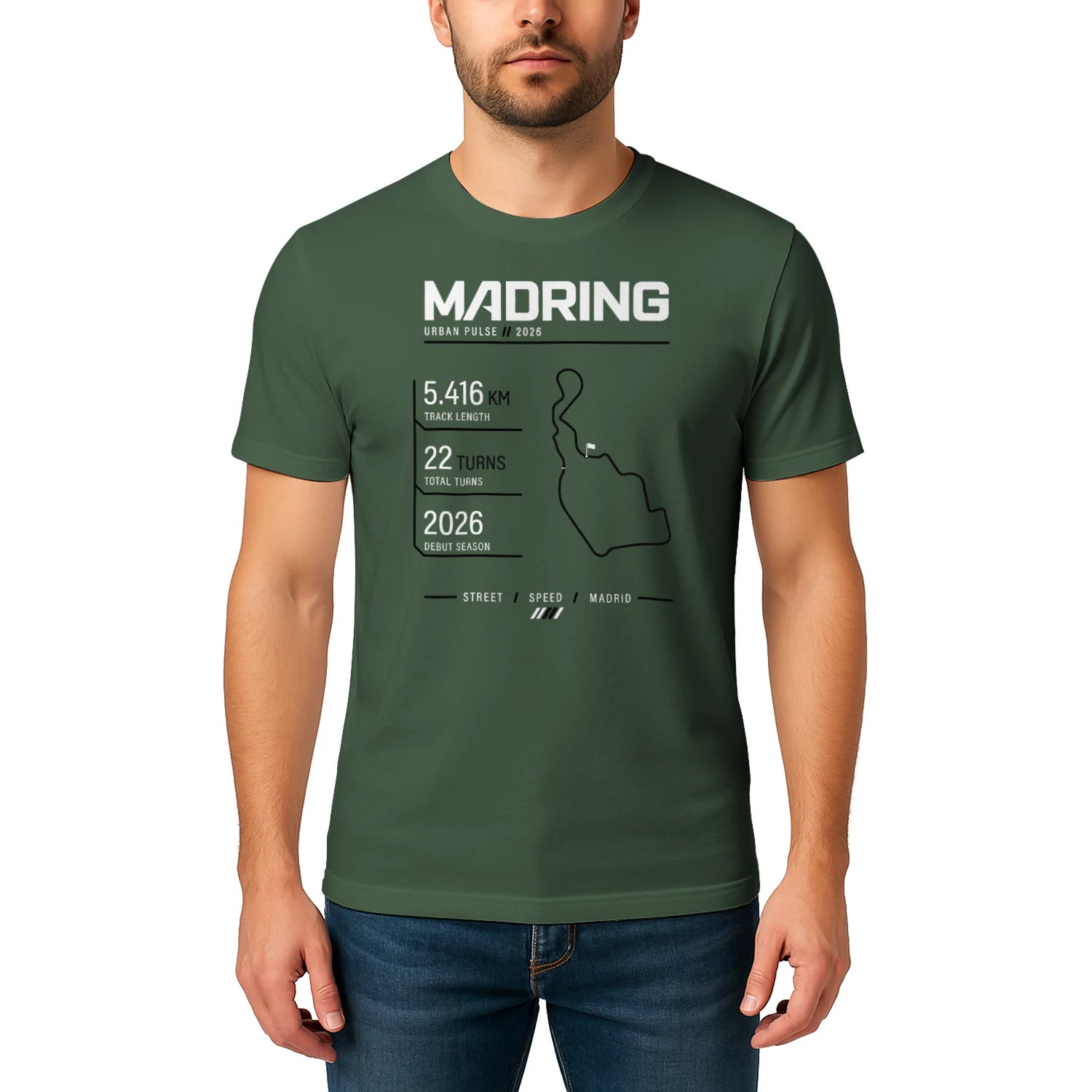 Male model, viewing the front side.