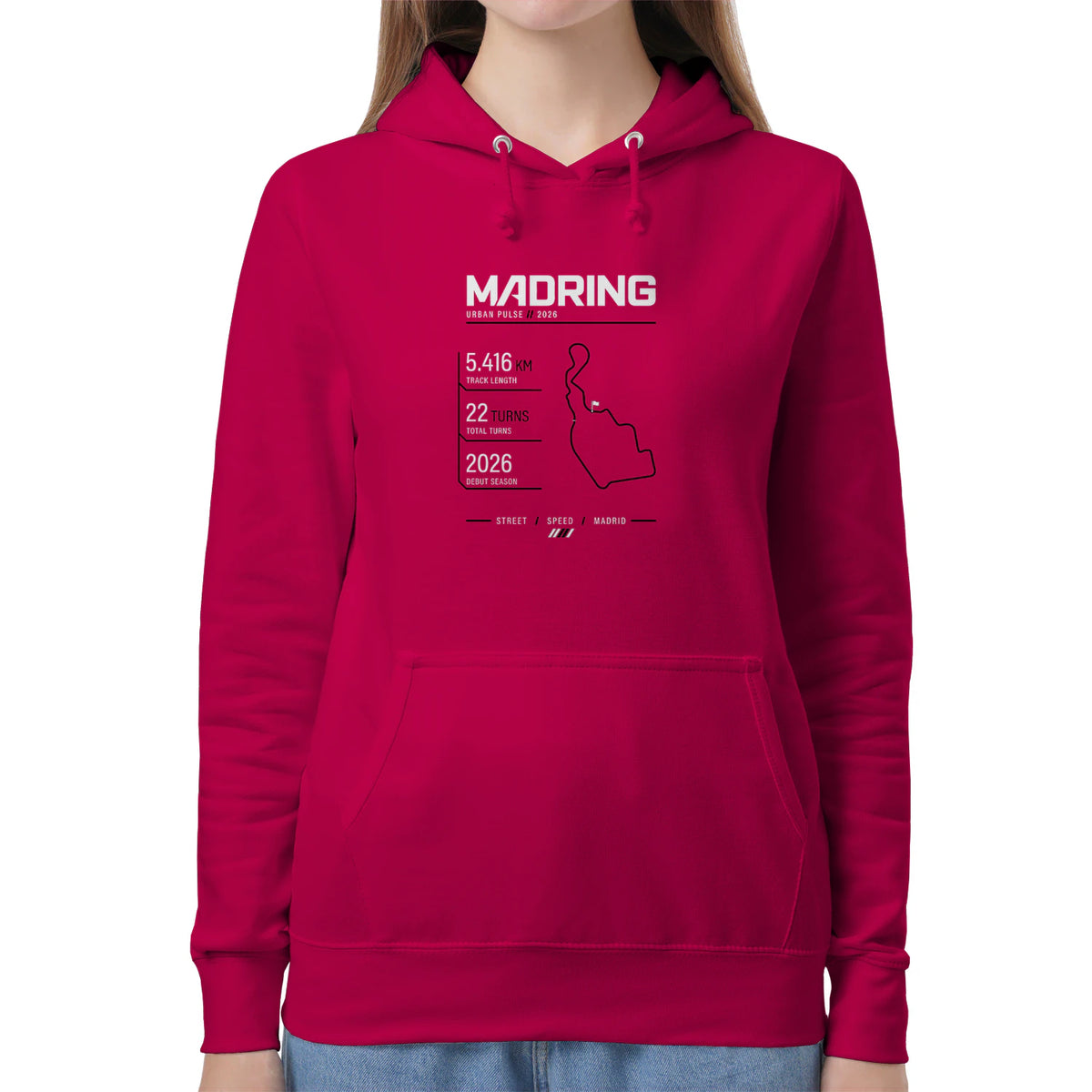Female model shot, viewing the front side.